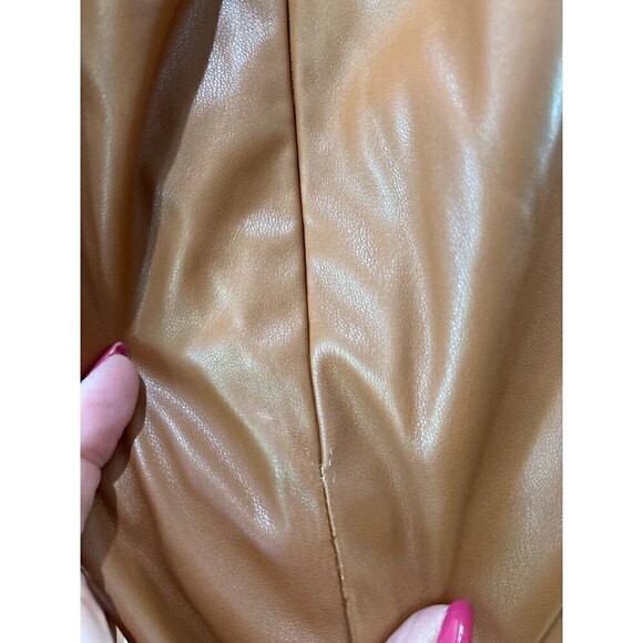 Nookie Rebel Faux Leather Halter Mini Dress Tan Womens Size Medium - Picture 11 of 12